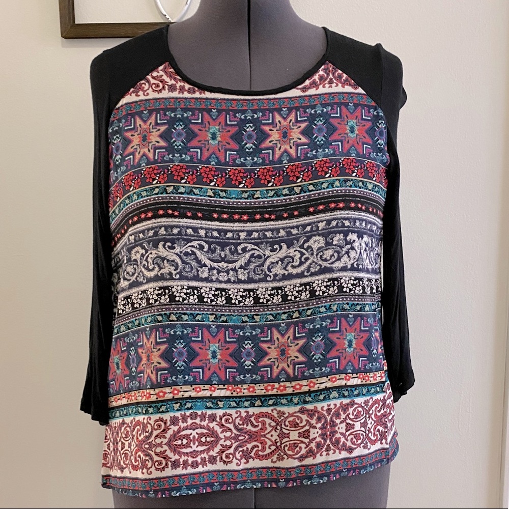 Xhilaration rayon shirt with semi open back